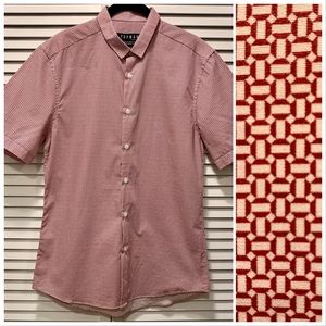 Topman Geometric Print Shirt - Berry